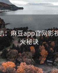 独家深扒：麻豆app官网影视揭秘爆火秘诀
