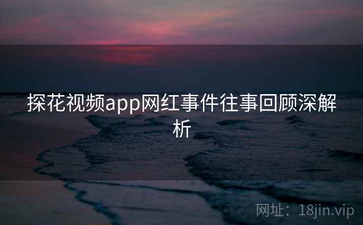 探花视频app网红事件往事回顾深解析 探花视频app网红事件往事回顾深解析